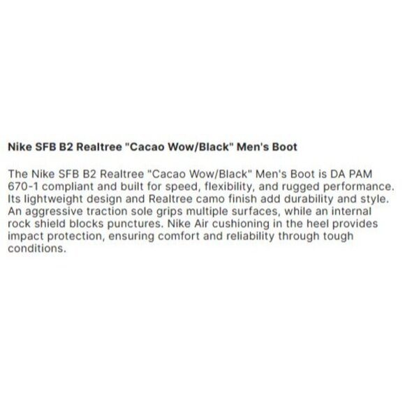 Nike SFB B2 Realtree Camo Boots Cacao Wow/Black‎ FN3721-200 Men\'s 7 New with Tag